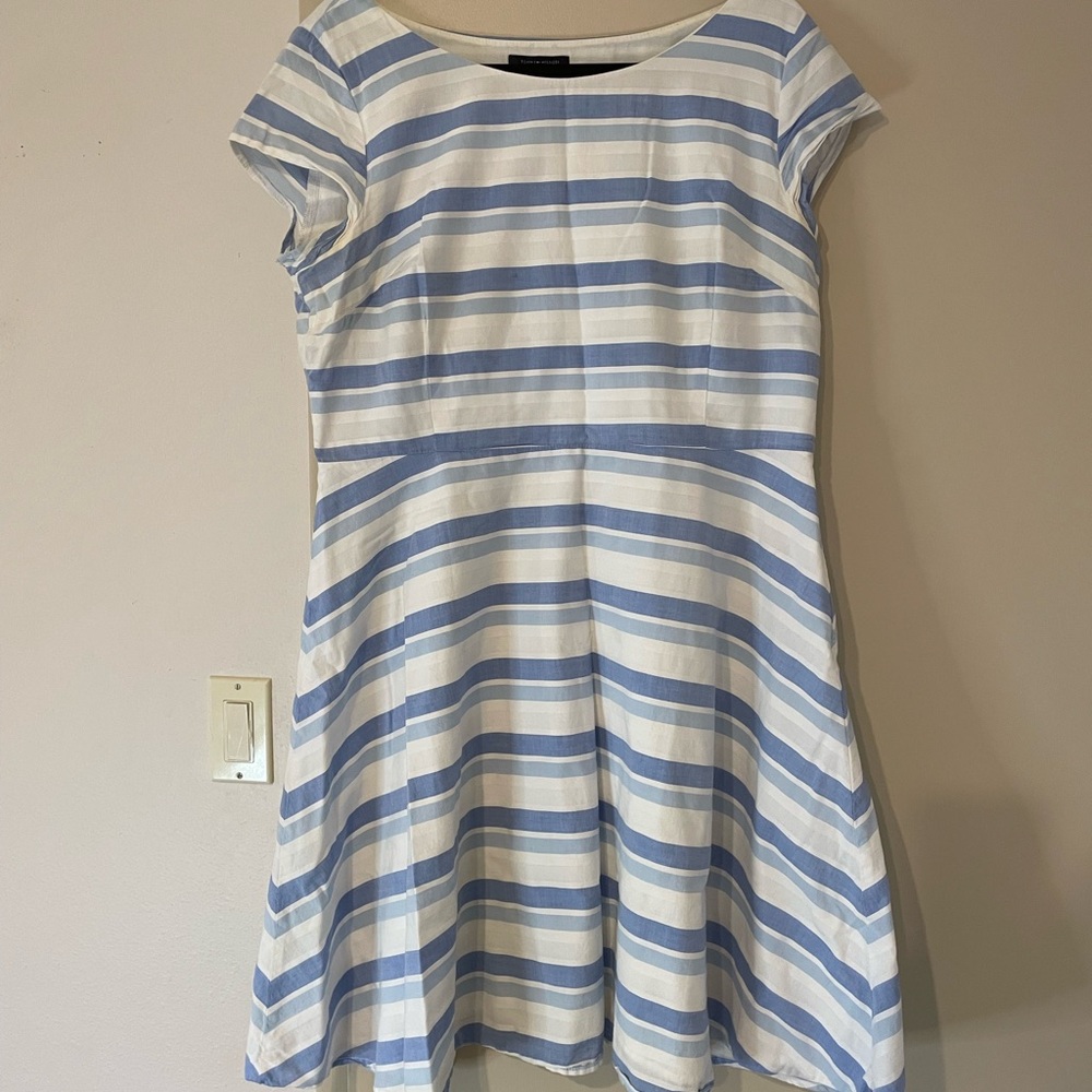 Tommy Hilfiger Blue and White Cotton Dress